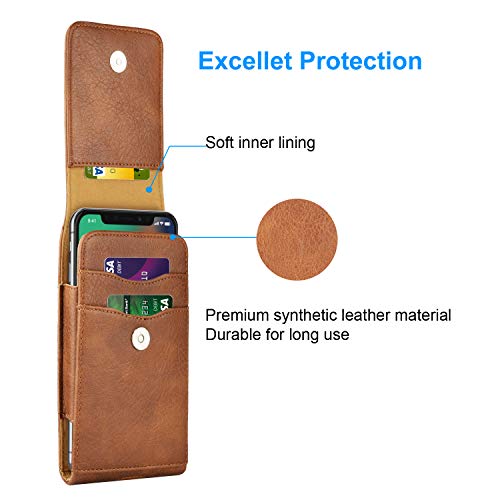Takfox Funda de teléfono para Samsung Galaxy Note 20 S22 Ultra S21+ S20 FE S10 S9 A02s A03s A12 A13 A32 A42 A52 A51 A71 5G A01, Note 10 9 J7 Funda de piel para cinturón de teléfono celular Marrón Marrón