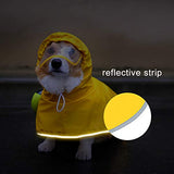Luccalily - Chubasquero con capucha para perro pequeño, perro mediano, impermeable, con tira reflectante, correa ajustable para el vientre, poncho ligero con bolsa de almacenamiento