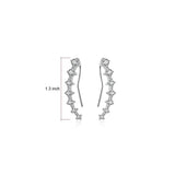 Aretes de 7 cristales de plata hipoalergénicos para mujeres