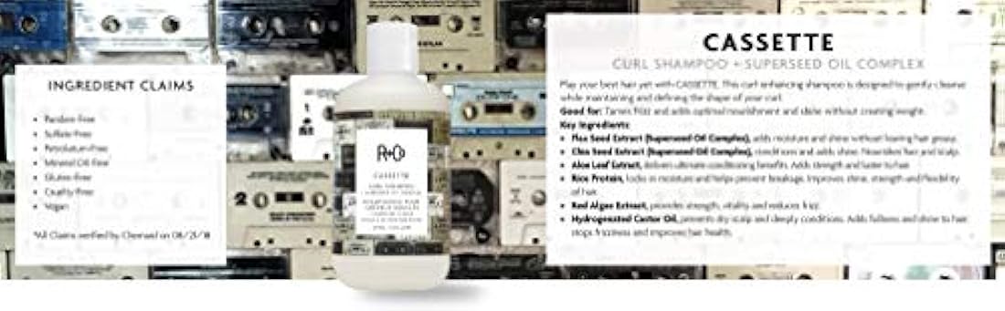 R + Co Cassette Curl Champú + Complejo de aceite de siembra