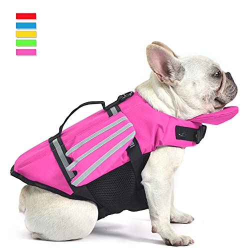 Chaleco salvavidas para perros, chaleco salvavidas para perros, chaleco salvavidas con asa para natación, piscina, playa, canotaje, para cachorros pequeños, medianos y grandes