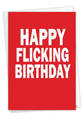 NobleWorks Flicking Wishes - Tarjeta de felicitación de cumpleaños con sobre (4.63 x 6.75 pulgadas), mensaje mal escrito C3337BDG