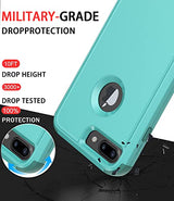 Diverbox Funda para iPhone 8 Plus, iPhone 7 Plus [a prueba de golpes] [a prueba de gotas] [a prueba de polvo], funda protectora resistente para Apple iPhone 8 Plus y 7 Plus (verde azulado)