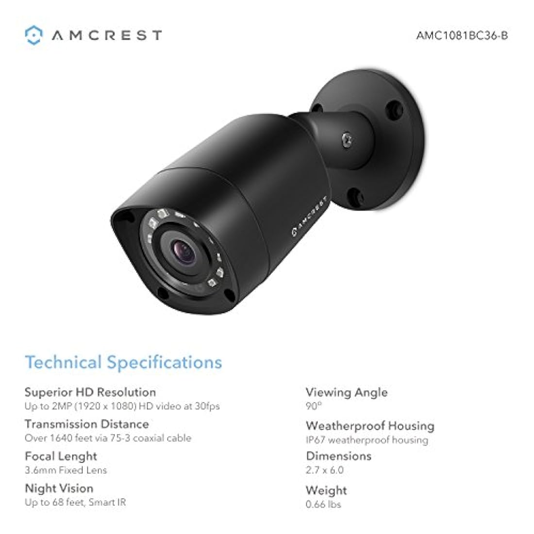 Amcrest eco-series HD 1080P cámara de seguridad,  agua