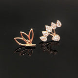 Fashion Hollow Lotus Flower Earrings Crystal Simple Chic