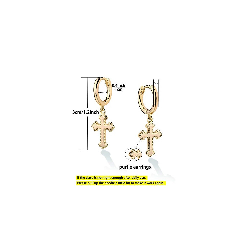 Aretes colgantes de aro contra el mal para mujer