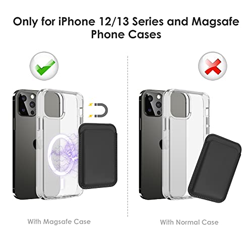 Magsafe - Cartera de cuero compatible con iPhone 12/13 Mini/Pro/Max, tarjetero RFID con imán MagSafe (rojo)