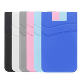 Cartera de teléfono adhesiva, SS con adhesivo para tarjetas de crédito, 2 bolsillos compatibles con iPhone, Samsung, la mayoría de los teléfonos inteligentes, paquete de 6