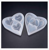 Molde de resina de silicona con forma de corazón profundo de 6 estilos, más de 1 pulgada, para llaveros hechos a mano