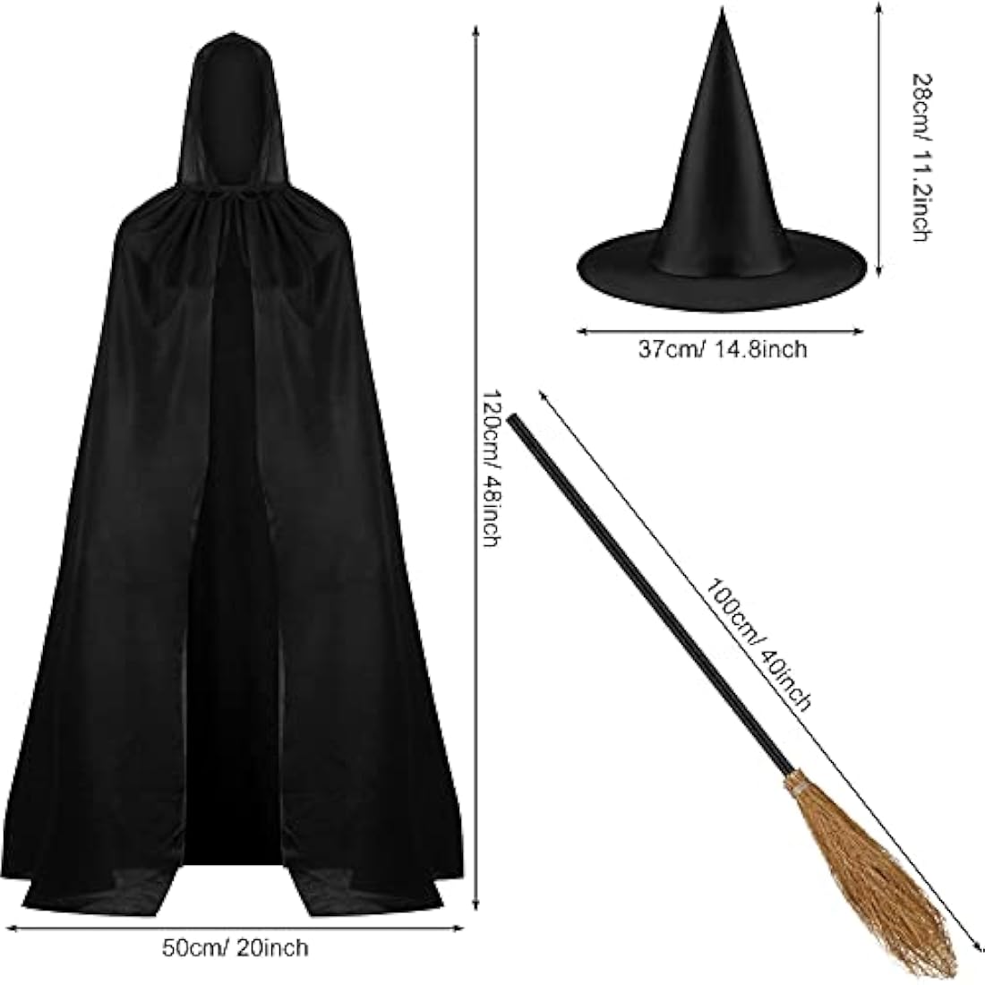 Disfraces 3 piezas Unisex Halloween Bruja