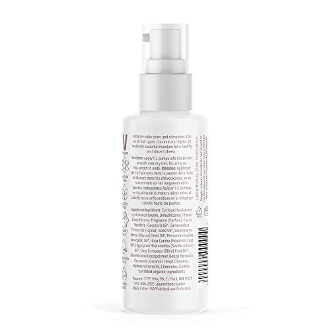 brillo a base de agua de coco, 2 oz