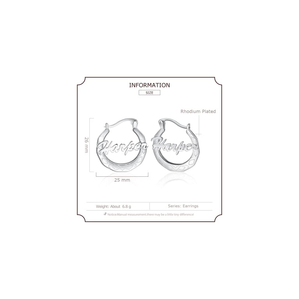 Aretes de aro de bambú personalizados para mujeres
