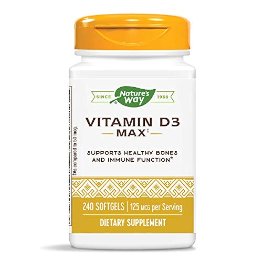 Nature's Way Vitamina D3 Max, 125 mcg por porción, 240 cápsulas blandas