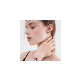 Aretes tipo dormilona de acero inoxidable para mujeres
