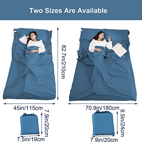 Forro para saco de dormir, sábanas de viaje portátiles, ligeras y compactas, sábanas de camping para adultos, forros cómodos para viajes, hotel, camping, picnic, albergues y mochileros