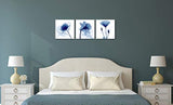 Lienzo decorativo con 3 paneles de flores abstractas
