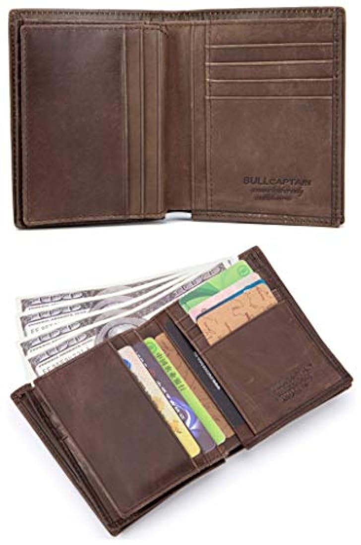 BilLCAPTAIN billetera de cuero genuino para hombres