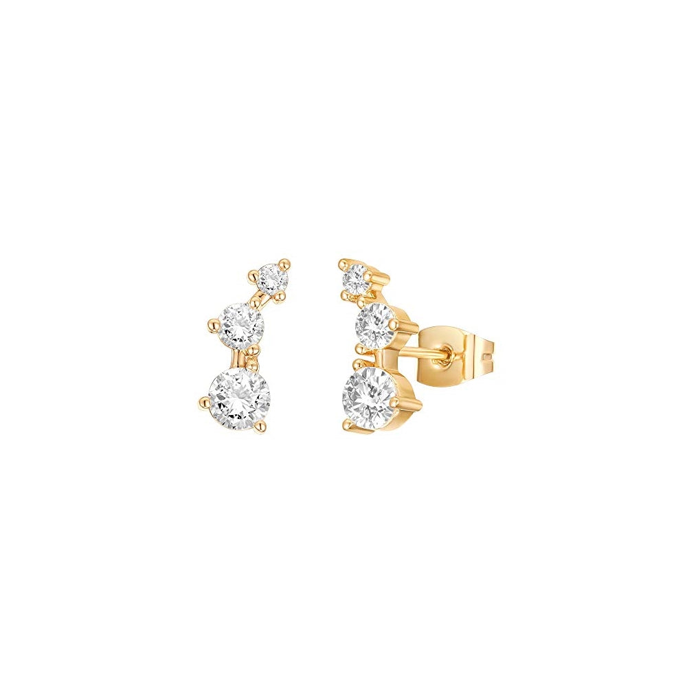 Aretes de plata en oro de 14 quilates con circonita