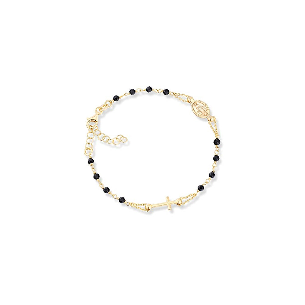 Pulseras de cuentas de oro de 18 quilates sobre plata de ley