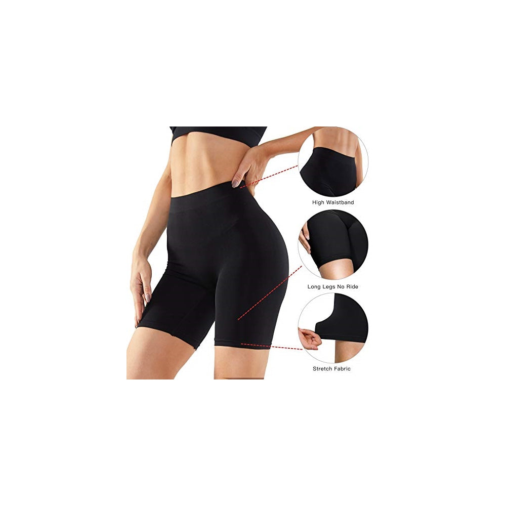 Shorts cortos sin costuras de 3 para mujer talla XXL