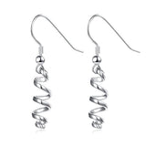 Linear Jewelry - Pendientes colgantes de plata de ley