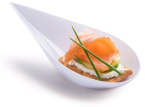 Mini platos de postre Cucharas de degustación blancas