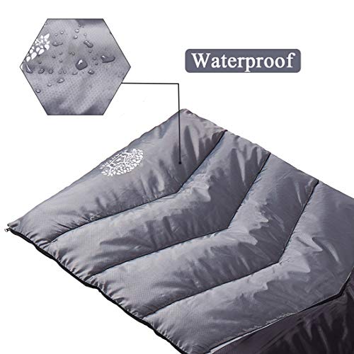 Flantree Saco de dormir para 4 estaciones para adultos y niños, para camping, senderismo, viajes, clima cálido y fresco, ligero e impermeable con bolsa de compresión, actividades en interiores y exteriores