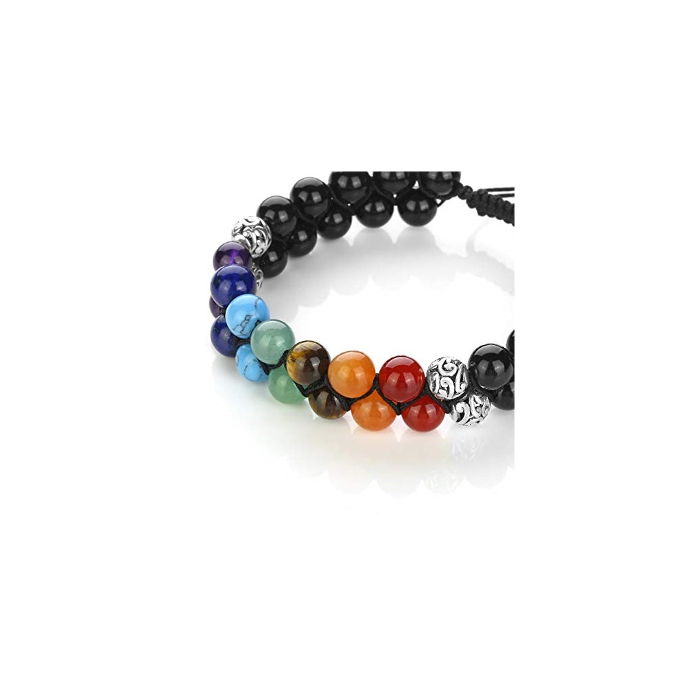 Pulseras y tobilleras de cuentas de chakras con 7 cristales