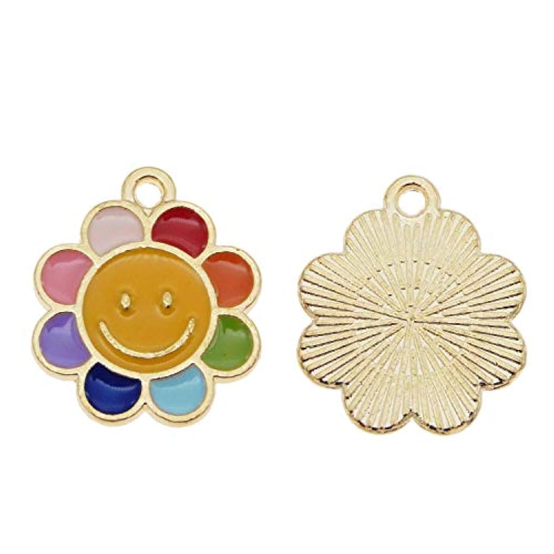 30pcs esmalte flor margarita sonrisa cara encanto