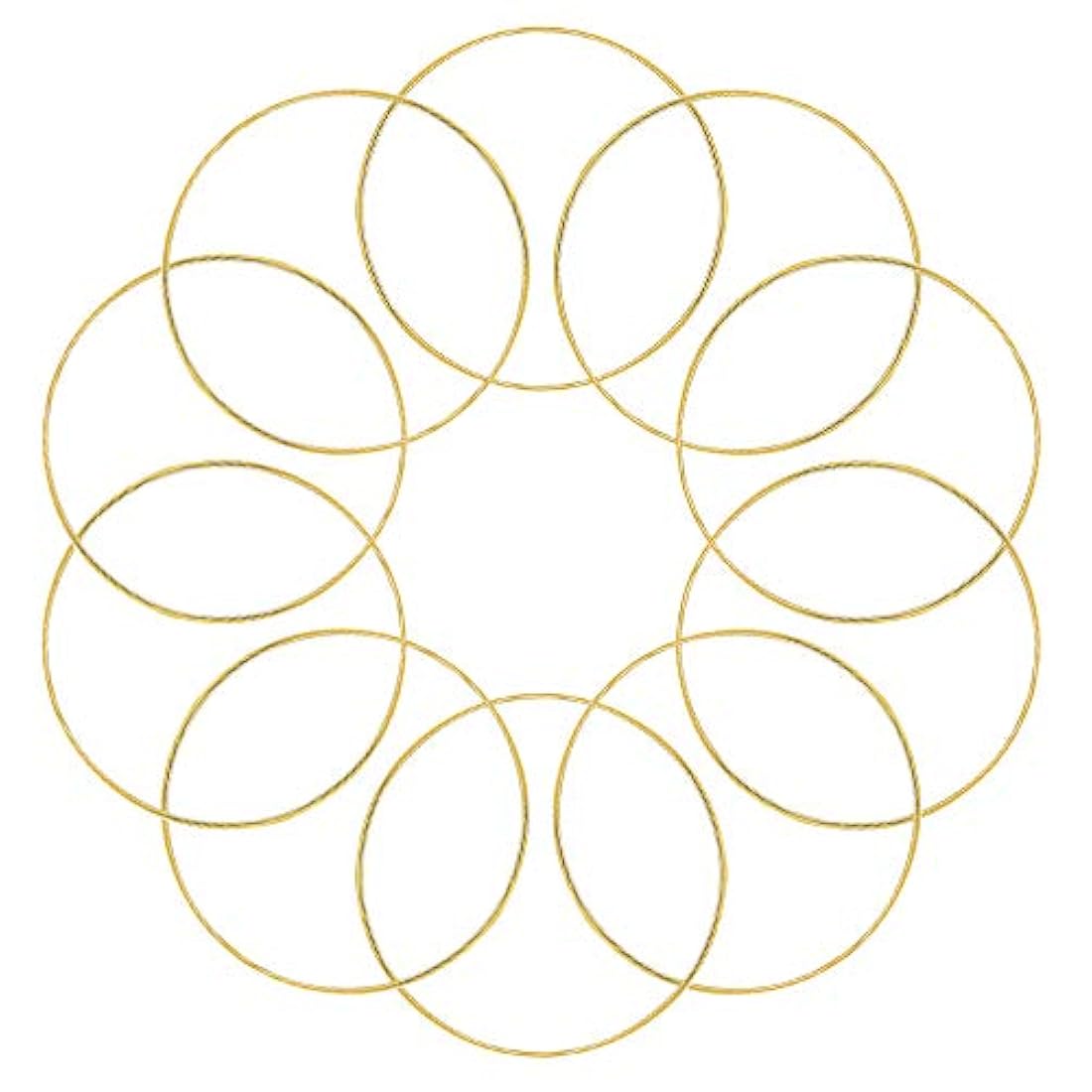 10 piezas 6-inch Oro Dream Catcher Anillos de metal
