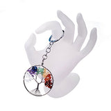 JOYA Mujeres Keychian 7 Chakra Árbol de la vida Llavero