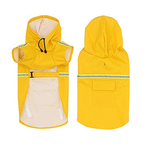 FEimaX Chubasquero para perro, impermeable, con capucha para perros medianos y grandes, con capucha ligera, resistente al viento para caminar al aire libre