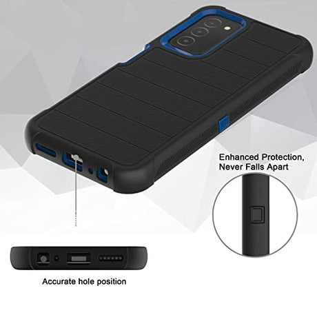 Leptech Funda para Samsung Galaxy A03S con protector de pantalla de vidrio templado, [Serie Funda] Clip de cinturón duro, resistente, resistente, resistente, resistente, resistente a prueba de golpes, cubierta para teléfono celular (negro)