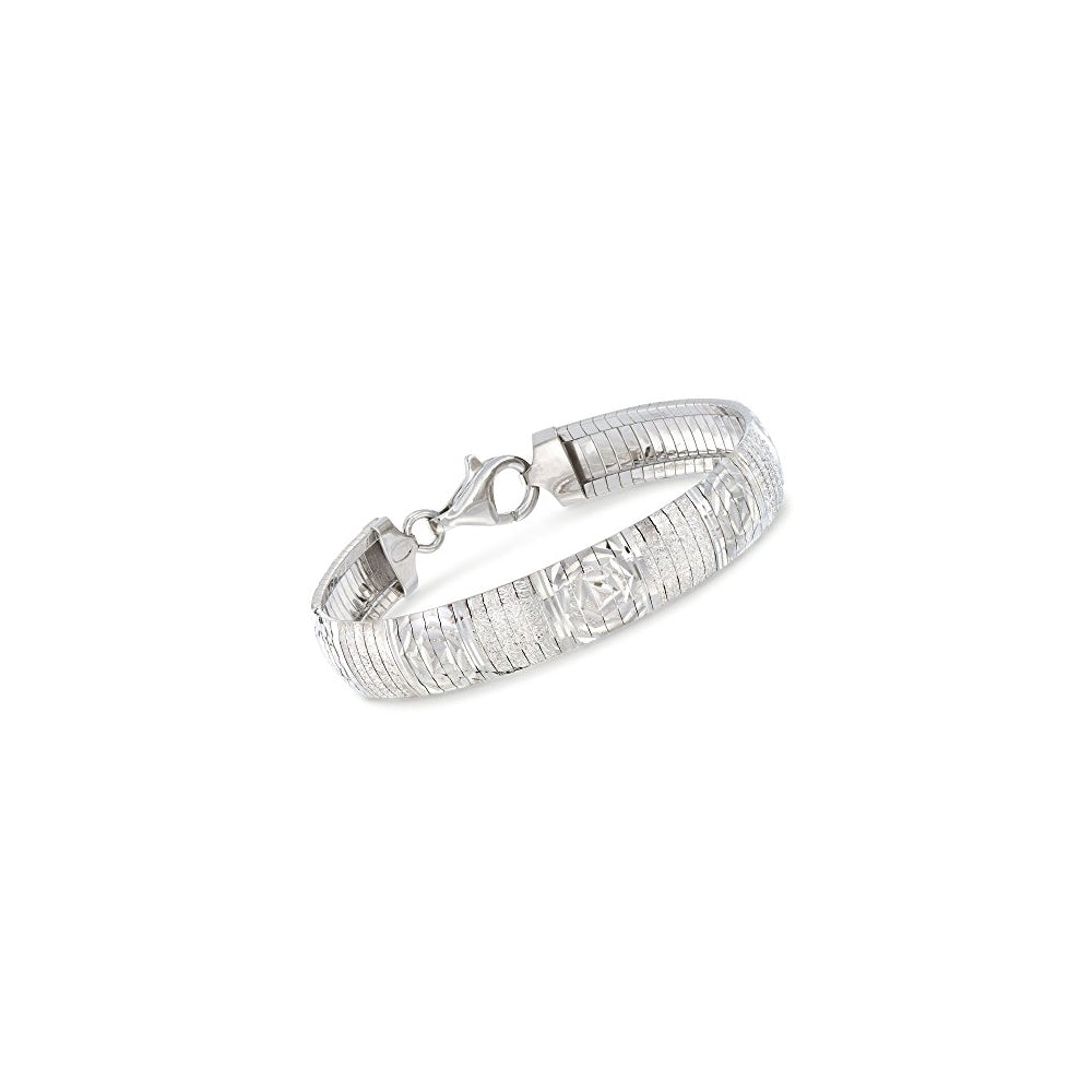 Pulseras de plata de ley italiana con corte de diamante