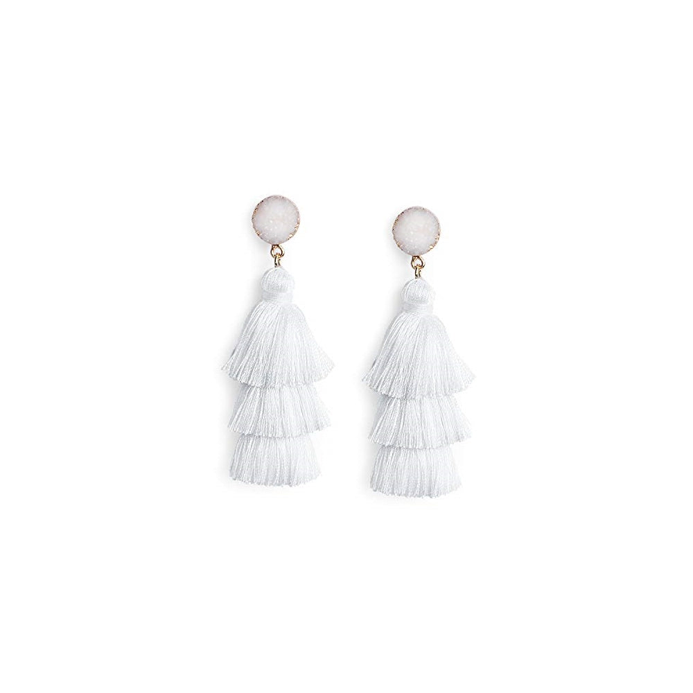 Aretes de borla de colores diseño bohemio  para mujer