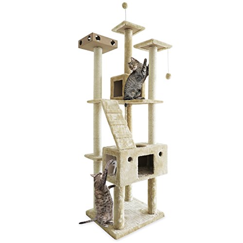 Casa del árbol para gatos, área de juegos de dos pisos