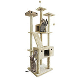 Casa del árbol para gatos, área de juegos de dos pisos