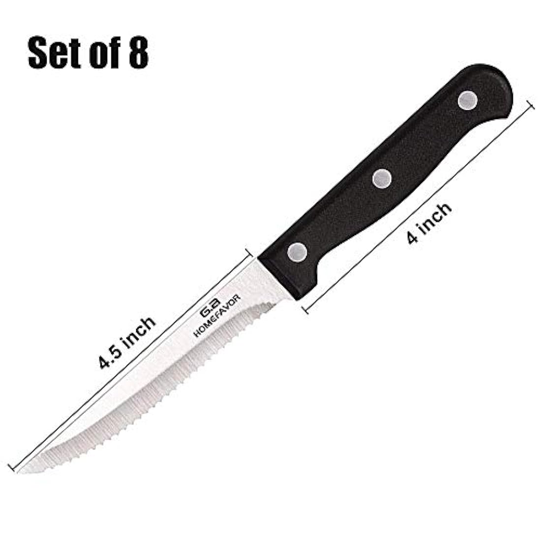 G.a HOMEFAVOR - Cuchillo para carne, acero inoxidable,negro