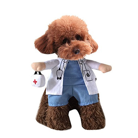 NACOCO Disfraz de perro y gato, médico, ropa de Halloween