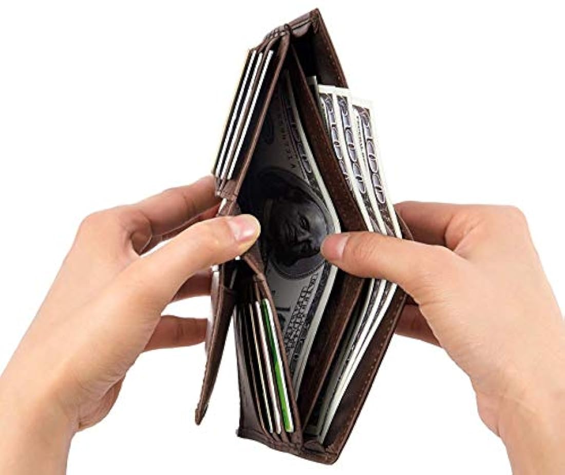 BilLCAPTAIN billetera de cuero genuino para hombres