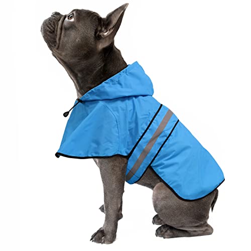 Weesiber Chubasquero para perros, impermeable, ajustable, reflectante, con capucha, ligero, poncho para perros pequeños, medianos y grandes y cachorros