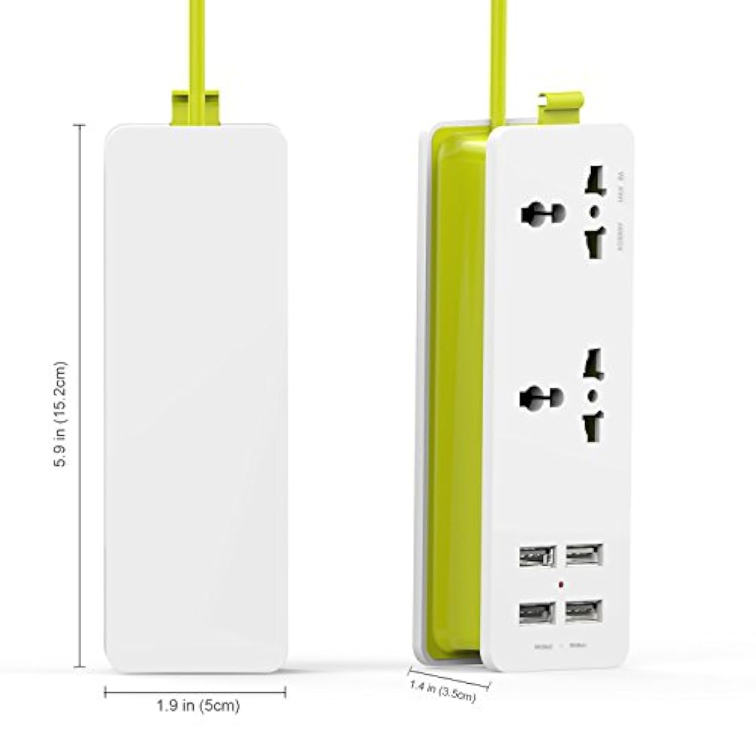 multifuncional Travel Power Strip, Verde