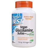 Sulfato vegano de glucosamina Doctor's Best Vegan, soporte para articulaciones, sin OMG, vegano, sin gluten, sin soja, 750 mg 180 cápsulas vegetarianas