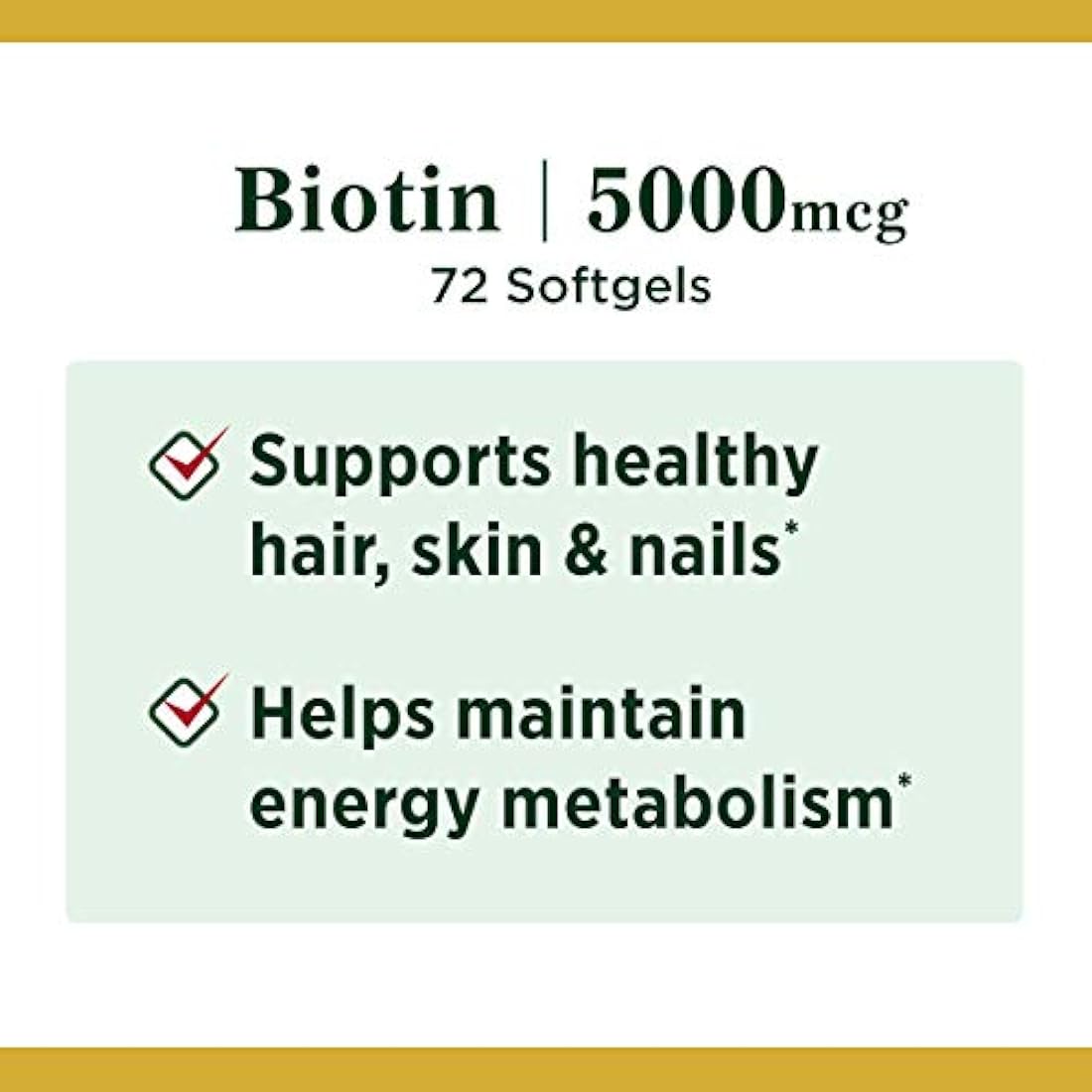 Cápsulas blandas Natures Bounty Biotin, 0,00018 oz, NATURES955906, 1, 1