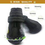 PK.ZTopia botas impermeables para perro, botas de lluvia para perros, zapatos para perro para exteriores, para perros medianos a grandes, con dos tiras de sujeción reflectantes y suela antideslizante resistente, color negro, 4&nbsp;unidades