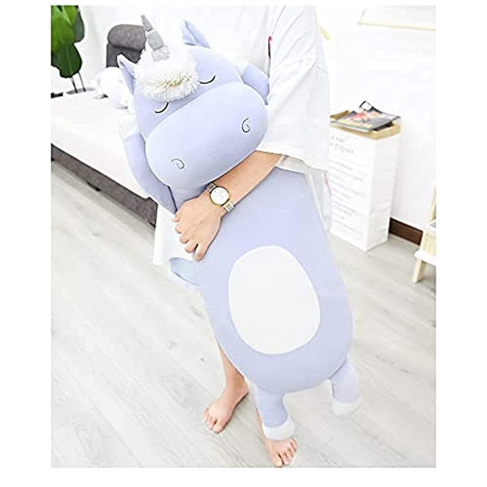 Peluche de Unicornio alargado color azul - 92cm de largo