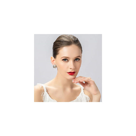 Aretes de clip de oro mate para mujer