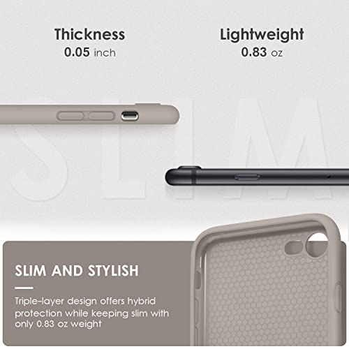 DTTOCASE - Funda para iPhone SE 2022/2020, iPhone 8, iPhone 7, funda de silicona líquida para iPhone SE 8 7 de 4.7 pulgadas, funda protectora suave y sedosa colorida para niñas y mujeres, piedra