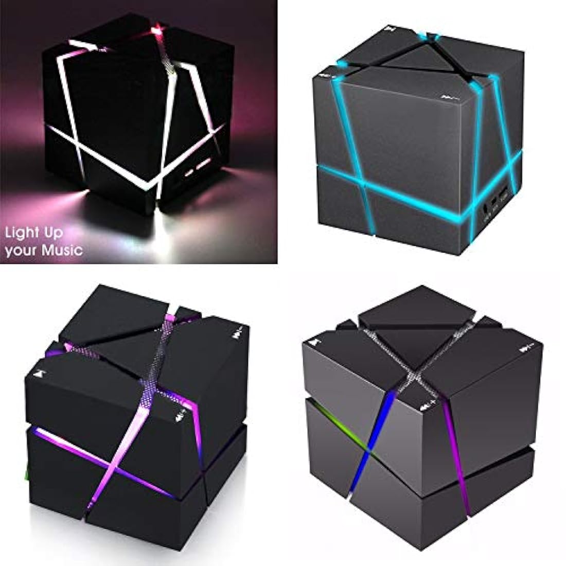 Parlantes Bluetooth con colorida luz Led,