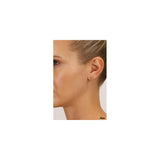 Aretes de tuerca de oro amarillo con corte de diamante